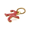 Ion Plating(IP) 304 Stainless Steel Enamel Alphabet Charms STAS-F308-02G-K-2