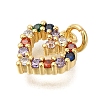 Rack Plating Brass Micro Pave Cubic Zirconia Pendants ZIRC-F142-14B-G-2
