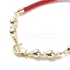 Clear Cubic Zirconia Moon & Star Link Slider Bracelet BJEW-JB08847-5