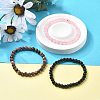 3Pcs 3 Style Natural Rhodonite & Black Agate & Rose Quartz Round Beaded Stretch Bracelets Set PW23030761414-1