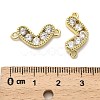 Brass Pave Clear Cubic Zirconia Heart Connector Charms KK-M324-11G-3