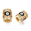 Brass Micro Pave Cubic Zirconia Beads KK-N227-90-3
