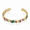 Brass Micro Pave Cubic Zirconia Cuff Bangles BJEW-S142-012-NF-2