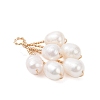 Natural Cultured Freshwater Pearl Rice Beaded Grape Pendants PALLOY-TA00337-4