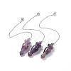 Natural Amethyst Pointed Dowsing Pendulums AJEW-B020-03P-04-1