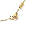 304 Stainless Steel Round Beaded Link Chain Necklaces for Women NJEW-D058-02G-3