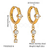 Elegant Stainless Steel Rhinestone Tassel Hoop Earrings RZ2213-1-2