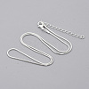 Brass Square Snake Chain Necklace Making MAK-T006-10A-S-1