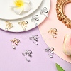2Pcs 2 Colors Brass Micro Pave Clear Cubic Zirconia Pendants KK-YW0003-91-4