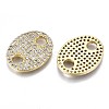Brass Micro Pave Clear Cubic Zirconia Links Connectors KK-S061-87G-NR-2