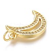 Brass Micro Pave Clear Cubic Zirconia Pendants ZIRC-Z008-24G-3