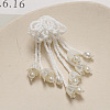 Handmade Glass Seed Beads Flower Tassel Stud Earrings FS-WG63232-01-1