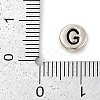 925 Sterling Silver Flat Round with Letter Beads STER-G044-01AS-G-3