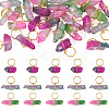 30Pcs 3 Colors Electroplated Natural Quartz Crystal Pendants PALLOY-TAC0227-1