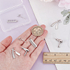 8Pcs 4 Styles Haircut Theme Brass Pendants KK-ME0001-46-3