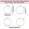 200Pcs 2 Style 316 Surgical Stainless Steel Wine Glass Charms Rings STAS-SC0007-20-2