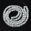 Electroplate Transparent Glass Beads Strands EGLA-N002-13-B-2
