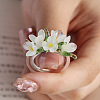 Flower Glass Finger Rings FS-WG137CE-01-2