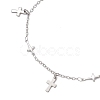304 Stainless Steel Cross Link Chain Anklets AJEW-AN00739-01-4