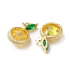 Brass Micro Pave Cubic Zirconia Charms KK-F872-12G-2