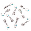 18Pcs 9 Styles Alloy Resin Replacement Zipper Sliders HJEW-TAC0099-3