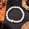 8.5mm Round Synthetic Turquoise Beaded Stretch Bracelets BJEW-JB10465-03-2
