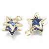 Brass Micro Cubic Zirconia Charms KK-N235-034C-2