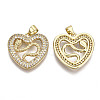 Brass Micro Pave Clear Cubic Zirconia Pendants ZIRC-N039-062-NF-2