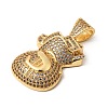 Brass Micro Pave Clear Cubic Zirconia Pendants KK-H267-048G-2