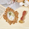 Brass Wax Seal Stamps with Wood Handle AJEW-WH0412-0071-5