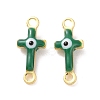 Brass Enamel Connector Charms KK-J302-08G-05-1