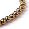 Non-magnetic Synthetic Hematite Beads Strands X-G-G091-6mm-1-2