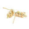 Brass Micro Pave Cubic Zirconia Stud Earring Findings LS-KK-U015-01G-2