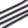 Braided Cowhide Leather Cord NWIR-N005-01G-3mm-3