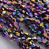 Faceted Bicone Electroplate Glass Beads Strands EGLA-P016-4mm-F03-1