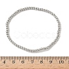 Brass Round Beaded Stretch Bracelets for Men Women BJEW-B148-05A-P-5