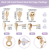 24Pcs 3 Style Teardrop & Shell & Heart Alloy Stud Earrings Findings FIND-BBC0002-76-2