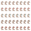 40Pcs 5 Colors Moon Alloy Enamel Connector Charms ENAM-CA0001-55-1