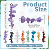 48Pcs 8 Styles Natural & Synthetic Chip Gemstone Beaded Connector Charms PALLOY-GO00058-2