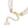 Glass Pearl Round Beaded Multi-strand Bracelets BJEW-JB11918-04-4