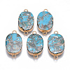 Synthetic Gold Line Imperial Jasper Links connectors G-R457-12-1
