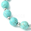 Synthetic Turquoise Round & Cross Braided Bead Bracelets BJEW-TA00321-02-3