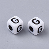 White Opaque Acrylic Beads X-MACR-R869-02G-2