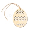 DIY Egg Shape Handmade Hollow Out Graffiti Wood WOOD-G007-01G-4