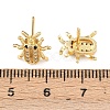 Brass Micro Pave Clear Cubic Zirconia Stud Earrings EJEW-F400-03D-G-3