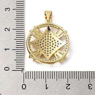 Brass Cubic Zirconia Pendants KK-K275-20G-1