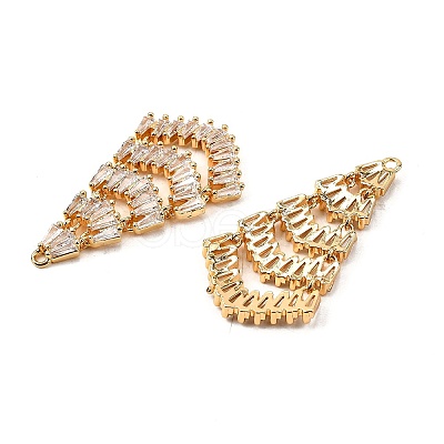 Brass Micro Pave Cubic Zirconia Pendants KK-F901-01D-G-1