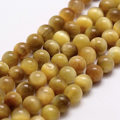 Natural Tiger Eye Bead Strands G-G735-23-10mm-03-1