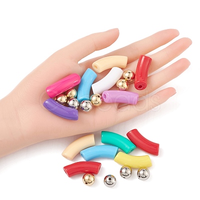 DIY Curved Tube Beads Jewelry Making Finding Kit DIY-FS0002-22-1