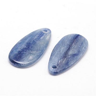 Teardrop Natural Kyanite/Cyanite/Disthene Pendants G-O149-01-1